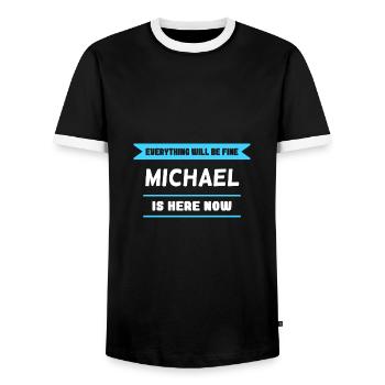 Michael Name Saying für stolze Michaels - Männer Kontrast-T-Shirt - Schwarz/Weiß - Vorne - AI Model Female 172 light (172cm) & AI Model Male 178 light (178cm)