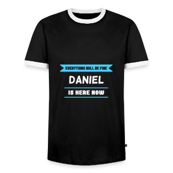 Daniel Name Spruch für stolze Daniels - Männer Kontrast-T-Shirt - Schwarz/Weiß - Vorne - AI Model Female 172 light (172cm) & AI Model Male 178 light (178cm)