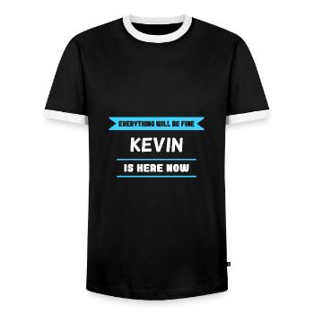 Kevin Name Spruch für stolze Kevins - Männer Kontrast-T-Shirt - Schwarz/Weiß - Vorne - AI Model Female 172 light (172cm) & AI Model Male 178 light (178cm)