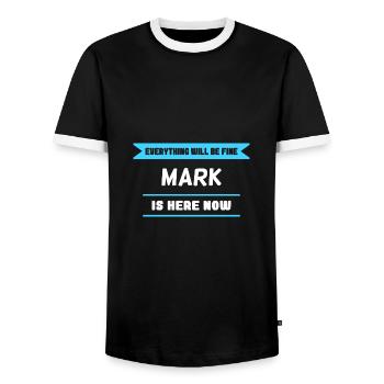 Mark Name Spruch für stolze Marken - Männer Kontrast-T-Shirt - Schwarz/Weiß - Vorne - AI Model Female 172 light (172cm) & AI Model Male 178 light (178cm)
