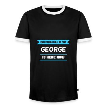 George Name Saying für stolze Georges - Männer Kontrast-T-Shirt - Schwarz/Weiß - Vorne - AI Model Female 172 light (172cm) & AI Model Male 178 light (178cm)
