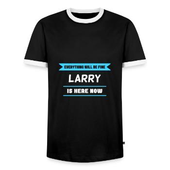 Larry Name Saying für stolze Larrys - Männer Kontrast-T-Shirt - Schwarz/Weiß - Vorne - AI Model Female 172 light (172cm) & AI Model Male 178 light (178cm)