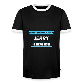 Jerry Name Saying für stolze Jerrys - Männer Kontrast-T-Shirt - Schwarz/Weiß - Vorne - AI Model Female 172 light (172cm) & AI Model Male 178 light (178cm)