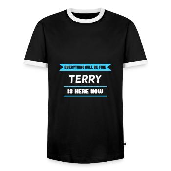 Terry Name Saying für stolze Terrys - Männer Kontrast-T-Shirt - Schwarz/Weiß - Vorne - AI Model Female 172 light (172cm) & AI Model Male 178 light (178cm)