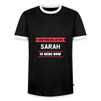 Sarah Name Spruch für stolze Sarahs - Männer Kontrast-T-Shirt - Schwarz/Weiß - Vorne - AI Model Female 172 light (172cm) & AI Model Male 178 light (178cm)