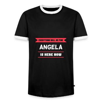 Angela Name Spruch für stolze Angelas - Männer Kontrast-T-Shirt - Schwarz/Weiß - Vorne - AI Model Female 172 light (172cm) & AI Model Male 178 light (178cm)