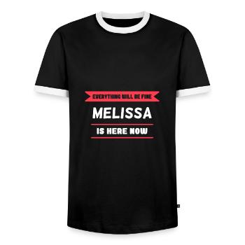 Melissa Name Saying für stolze Melissas - Männer Kontrast-T-Shirt - Schwarz/Weiß - Vorne - AI Model Female 172 light (172cm) & AI Model Male 178 light (178cm)