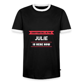 Julie Name Saying für stolze Julies - Männer Kontrast-T-Shirt - Schwarz/Weiß - Vorne - AI Model Female 172 light (172cm) & AI Model Male 178 light (178cm)