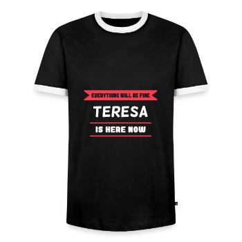 Teresa Name Spruch für stolze Teresas - Männer Kontrast-T-Shirt - Schwarz/Weiß - Vorne - AI Model Female 172 light (172cm) & AI Model Male 178 light (178cm)