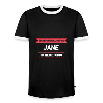 Jane Name Saying für stolze Janes - Männer Kontrast-T-Shirt - Schwarz/Weiß - Vorne - AI Model Female 172 light (172cm) & AI Model Male 178 light (178cm)