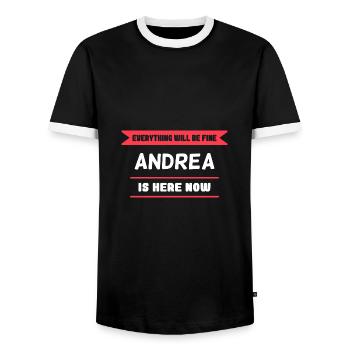 Andrea Name Spruch für stolzen Andreas - Männer Kontrast-T-Shirt - Schwarz/Weiß - Vorne - AI Model Female 172 light (172cm) & AI Model Male 178 light (178cm)