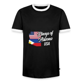 Filipinos of Arizona Design für stolze Fil-Ams - Männer Kontrast-T-Shirt - Schwarz/Weiß - Vorne - AI Model Female 172 light (172cm) & AI Model Male 178 light (178cm)