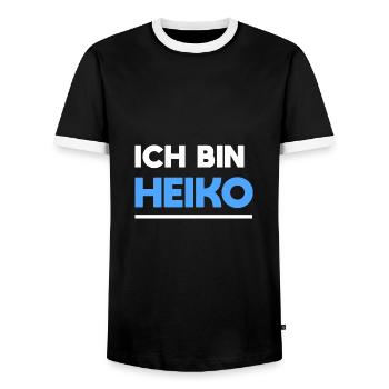 Heiko Name Spruch für stolze Heikos - Männer Kontrast-T-Shirt - Schwarz/Weiß - Vorne - AI Model Female 172 light (172cm) & AI Model Male 178 light (178cm)