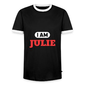 Julie Name Saying für stolze Julies - Männer Kontrast-T-Shirt - Schwarz/Weiß - Vorne - AI Model Female 172 light (172cm) & AI Model Male 178 light (178cm)