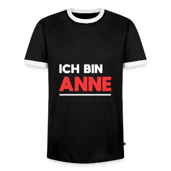 Anne Name Spruch für stolze Annes - Männer Kontrast-T-Shirt - Schwarz/Weiß - Vorne - AI Model Female 172 light (172cm) & AI Model Male 178 light (178cm)