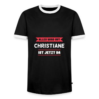 Christiane Name Design für stolze Christianes - Männer Kontrast-T-Shirt - Schwarz/Weiß - Vorne - AI Model Female 172 light (172cm) & AI Model Male 178 light (178cm)