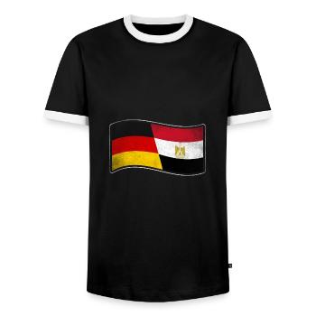 Ägypten Design für stolze Deutsch-Ägypter - Männer Kontrast-T-Shirt - Schwarz/Weiß - Vorne - AI Model Female 172 light (172cm) & AI Model Male 178 light (178cm)