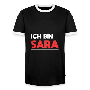 Sara Name Spruch für stolze Saras - Männer Kontrast-T-Shirt - Schwarz/Weiß - Vorne - AI Model Female 172 light (172cm) & AI Model Male 178 light (178cm)