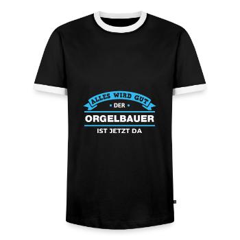 Orgelbauer Design für stolze Handwerker - Männer Kontrast-T-Shirt - Schwarz/Weiß - Vorne - AI Model Female 172 light (172cm) & AI Model Male 178 light (178cm)