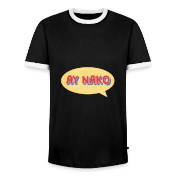 Sag Ay Nako Filipino Design für stolze Pinoys - Männer Kontrast-T-Shirt - Schwarz/Weiß - Vorne - AI Model Female 172 light (172cm) & AI Model Male 178 light (178cm)