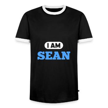 Sean Name Saying für stolze Seans - Männer Kontrast-T-Shirt - Schwarz/Weiß - Vorne - AI Model Female 172 light (172cm) & AI Model Male 178 light (178cm)