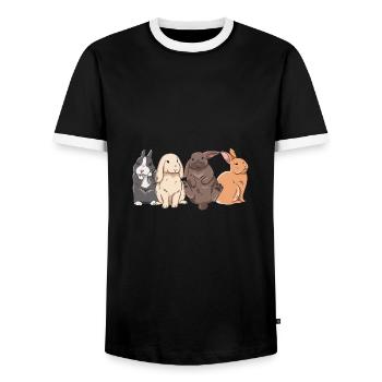 Conception de lapin mignon pour les propriétaires de lapins - T-shirt contrasté Homme - noir/blanc - Devant - AI Model Female 172 light (172cm) & AI Model Male 178 light (178cm)