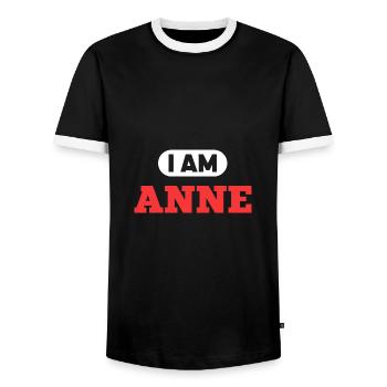 Anne Name Spruch für stolze Annes - Männer Kontrast-T-Shirt - Schwarz/Weiß - Vorne - AI Model Female 172 light (172cm) & AI Model Male 178 light (178cm)