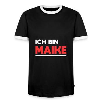 Maike Name Spruch für stolze Maikes - Männer Kontrast-T-Shirt - Schwarz/Weiß - Vorne - AI Model Female 172 light (172cm) & AI Model Male 178 light (178cm)