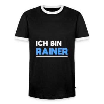 Rainer Name Spruch für stolze Rainer - Männer Kontrast-T-Shirt - Schwarz/Weiß - Vorne - AI Model Female 172 light (172cm) & AI Model Male 178 light (178cm)