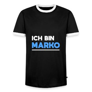Marko Name Spruch für stolze Markos - Männer Kontrast-T-Shirt - Schwarz/Weiß - Vorne - AI Model Female 172 light (172cm) & AI Model Male 178 light (178cm)