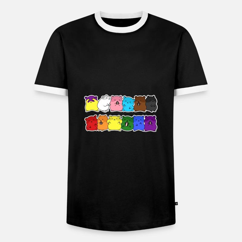 Fierté Progrès Flag Hamster Egalité - T-shirt contrasté Homme - noir/blanc