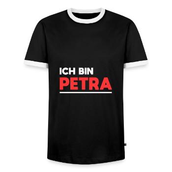 Petra Name Spruch für stolze Petras - Männer Kontrast-T-Shirt - Schwarz/Weiß - Vorne - AI Model Female 172 light (172cm) & AI Model Male 178 light (178cm)