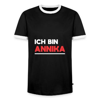 Annika Name Spruch für stolze Annikas - Männer Kontrast-T-Shirt - Schwarz/Weiß - Vorne - AI Model Female 172 light (172cm) & AI Model Male 178 light (178cm)