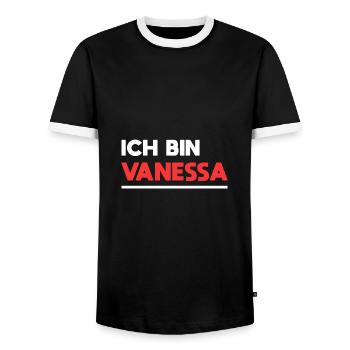 Vanessa Name Spruch für stolze Vanessas - Männer Kontrast-T-Shirt - Schwarz/Weiß - Vorne - AI Model Female 172 light (172cm) & AI Model Male 178 light (178cm)