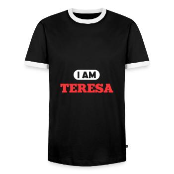 Teresa Name Spruch für stolze Teresas - Männer Kontrast-T-Shirt - Schwarz/Weiß - Vorne - AI Model Female 172 light (172cm) & AI Model Male 178 light (178cm)