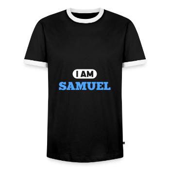 Samuel Name Spruch für stolze Samuels - Männer Kontrast-T-Shirt - Schwarz/Weiß - Vorne - AI Model Female 172 light (172cm) & AI Model Male 178 light (178cm)