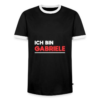 Gabriele Name Spruch für stolze Gabriele - Männer Kontrast-T-Shirt - Schwarz/Weiß - Vorne - AI Model Female 172 light (172cm) & AI Model Male 178 light (178cm)
