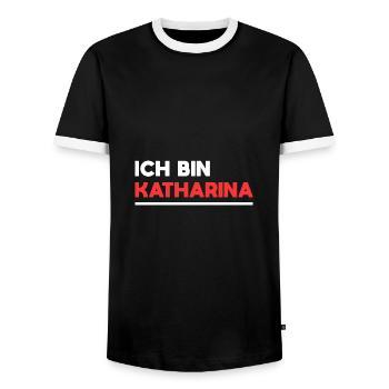 Katharina Name Spruch für stolze Katharinas - Männer Kontrast-T-Shirt - Schwarz/Weiß - Vorne - AI Model Female 172 light (172cm) & AI Model Male 178 light (178cm)