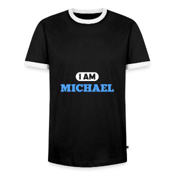 Michael Name Saying für stolze Michaels - Männer Kontrast-T-Shirt - Schwarz/Weiß - Vorne - AI Model Female 172 light (172cm) & AI Model Male 178 light (178cm)
