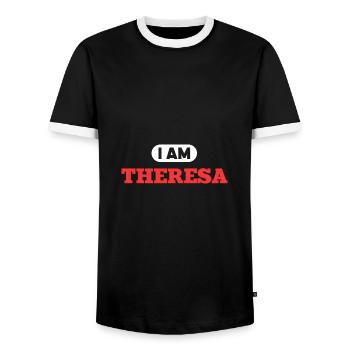 Theresa Name Spruch für stolze Theresas - Männer Kontrast-T-Shirt - Schwarz/Weiß - Vorne - AI Model Female 172 light (172cm) & AI Model Male 178 light (178cm)