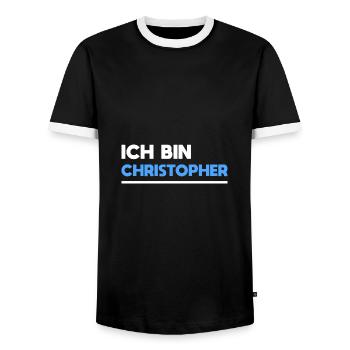 Christopher Name Spruch für stolze Christopher - Männer Kontrast-T-Shirt - Schwarz/Weiß - Vorne - AI Model Female 172 light (172cm) & AI Model Male 178 light (178cm)
