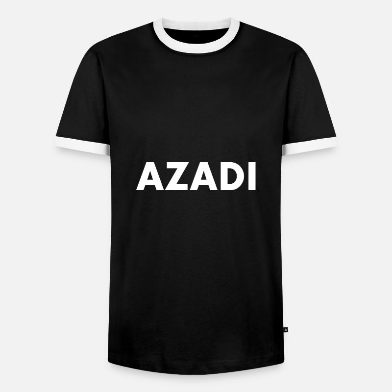 Azadi - Männer Kontrast-T-Shirt - Schwarz/Weiß