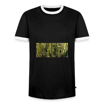 Kanarischer Gorgeus-Kaktus - Männer Kontrast-T-Shirt - Schwarz/Weiß - Vorne - AI Model Female 172 light (172cm) & AI Model Male 178 light (178cm)