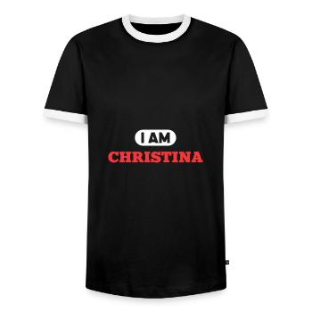 Christina Name Spruch für stolze Christinas - Männer Kontrast-T-Shirt - Schwarz/Weiß - Vorne - AI Model Female 172 light (172cm) & AI Model Male 178 light (178cm)