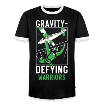 Paratroopers Skydiving Skydiving - Men's Ringer Shirt - black/white - Front - AI Model Female 172 light (172cm) & AI Model Male 178 light (178cm)
