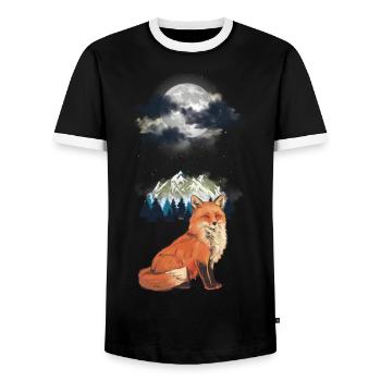 Fuchs Füchse Wald Natur Gebirge Berge - Männer Kontrast-T-Shirt - Schwarz/Weiß - Vorne - AI Model Female 172 light (172cm) & AI Model Male 178 light (178cm)