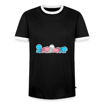 Conception de tortue trans pour les personnes trans - T-shirt contrasté Homme - noir/blanc - Devant - AI Model Female 172 light (172cm) & AI Model Male 178 light (178cm)