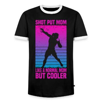 Shot put - Men's Ringer Shirt - black/white - Front - AI Model Female 172 light (172cm) & AI Model Male 178 light (178cm)