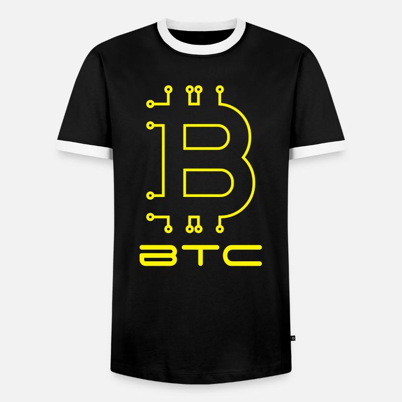 Bitcoin Digital - Männer Kontrast-T-Shirt - Schwarz/Weiß