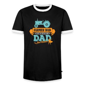 Landwirt Trekker Traktor Vater Papa coole - Männer Kontrast-T-Shirt - Schwarz/Weiß - Vorne - AI Model Female 172 light (172cm) & AI Model Male 178 light (178cm)